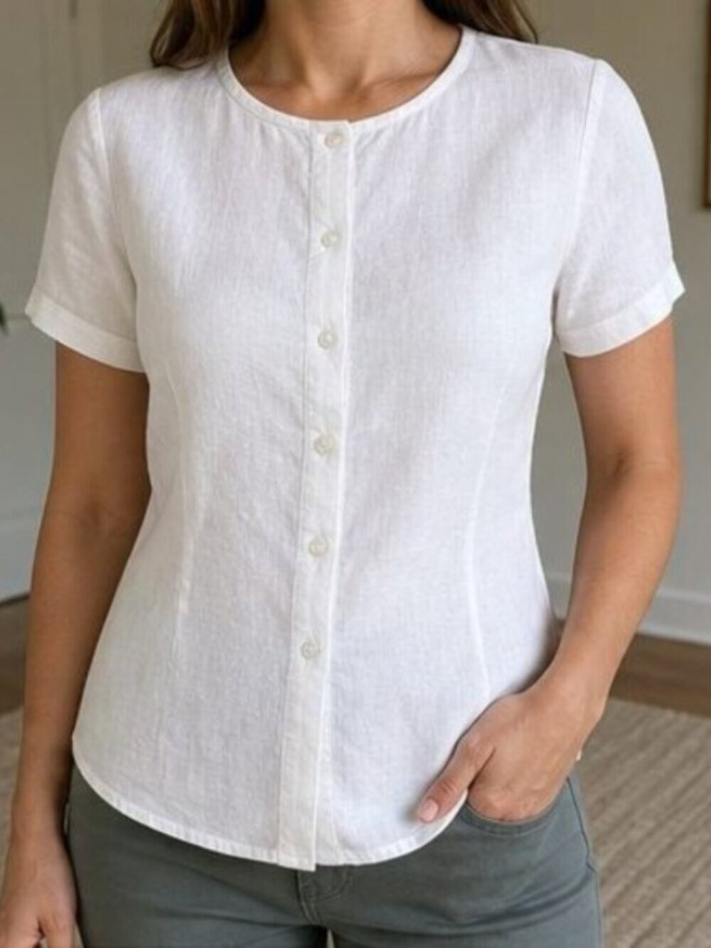 White Ruffle Blouse - Picture 2 of 6